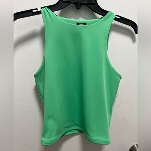 Express Body Contour High Compression High Neck Cropped Tank Kelly Green